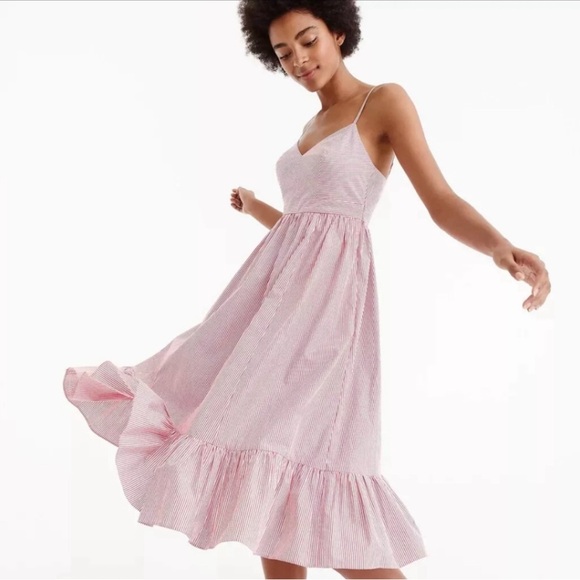 J. Crew Dresses & Skirts - J. Crew Pink Striped Midi Sundress